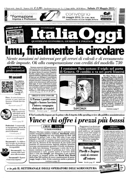 Italia oggi : quotidiano di economia finanza e politica